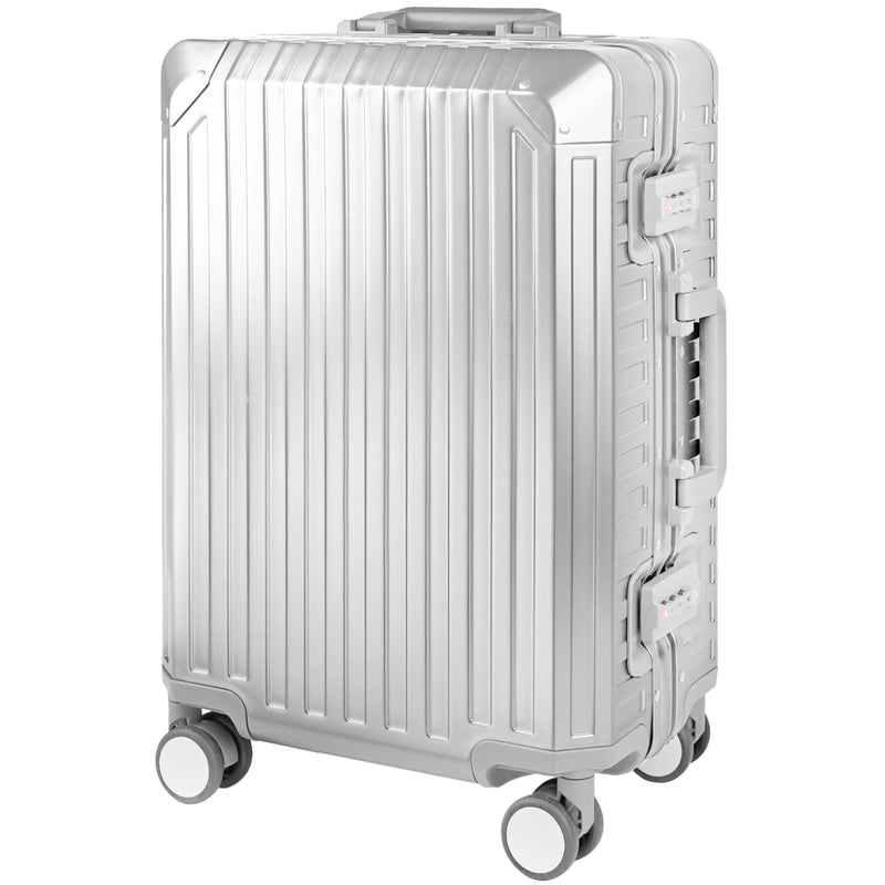 GLX2 X2 All Aluminum Luggage Suitcase 3 Sizes (20",26",29") TSA Lock Carry On Silver (20" Carry On)