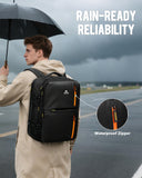 MATEIN Personal Item Travel Backpack 18x14x8 with Shoe Compartment Detachable, Expandable Underseat Backpack for Spirit Airlines Fit 17" Laptop, Airplane Approved Carry on Bag Luggage Mochila, Black
