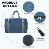lifwimner For Spirit Airlines Personal Item Bag 18x14x8 in Underseat Carry-on Luggage foldable Travel Duffle Bag for Airplanes (30L, Navy)