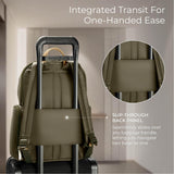 Briggs & Riley Medium Backpack for Women & Men - Daypack for Work, Personal Item Travel Bag, Carry On Size, Lightweight & Durable, Padded Straps, Fits 15" Laptop - Rhapsody Collection, Olive