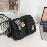 Lefe Liee Black Crossbody Bag for Men - Cute Small Messenger Sling Shoulder Bag - Men's Gift