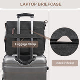 Canvas Messenger Bag for Men Women,Travel Satchel Shoulder bag 15.6 Inch Laptop Bags Business(Black-Upgrade)