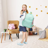 Reqinqin SUNEIGHT 30L Girls School Backpack Waterproof Large Capacity-Lightweight Travel Bookbag for Elementary Students Ages 6-18 Years Old,Durable Toddler Backpack for Kids (Green)