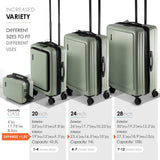 TRAVELARIM Hard Shell Luggage Sets with Spinner Wheels 4 Piece, Expandable Large Suitcases with TSA Lock, Travel Large Suitcase Set, Sage Green Luggage Set