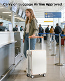 Joyway Carry on Luggage Airline Approved, Hardside Top Opening Carry-on Suitcase with Front Pocket and USB Port, Aluminium Frame 20 Inch Luggage with TSA Lock and Spinner Wheels