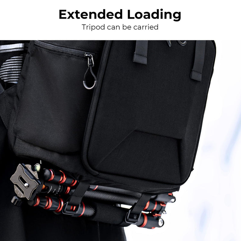 K&F CONCEPT Camera Backpack, Hard Shell Camera Bag, Large Capacity Photography Backpack with 15.6" Laptop Compartment & Tripod Holder & Rain Cover