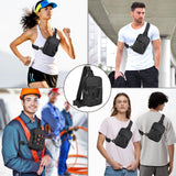 DEYACE Small Sling Bag for Men, Tactical Inspired Waterproof Utility EDC Mini Crossbody Chest Bag for Travel Work Sport (Black)