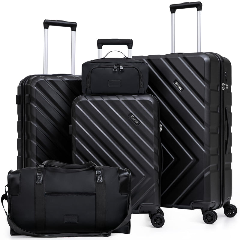 Eeeza Luggage Sets 5 Piece, Suitcases with Wheels, ABS Hard Case Luggage with TSA Lock Spinner Wheels, Carry On Luggage Set(5 Piece Sets (20"/24"/28"/DB/TB))