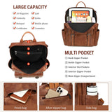 AGLOD Backpack Purse for Women PU Leather Back Packs Designer Ladies Shoulder Bag Fashion Faux Work Travel Handbags