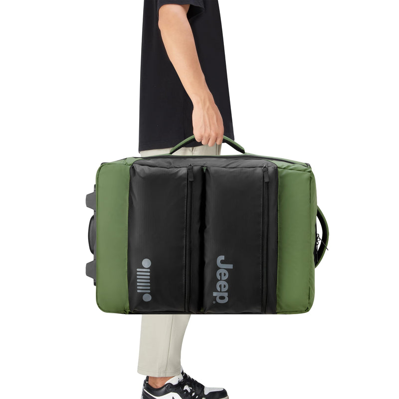 Jeep JS006B Two Wheel Rolling Travel Duffle Bag, Elm Green, 27 Inch