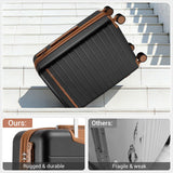 Kono 28 Inch Large Suitcase, Expandable for Long Trips, Impact-Resistant ABS+PC & Silent Wheels, Black, Lightweight Hardshell Luggage, Smooth Rolling Spinner Suitcase for Travel，Black/Brown