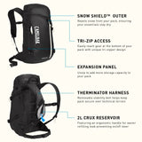 CamelBak SnoBlast 22 Hydration Pack 70oz, Black/White
