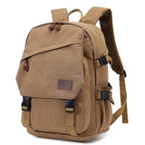 AUGUR Canvas Backpack for Men Casual Daypack Vintage Rucksack Laptop Backpack fit 15-17 inch Travel Hiking School Backpack(35L-Khaki)
