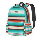 Tezmd Mexican Turquoise Aztec Western Backpack Boho School Bag Stripes Lightweight Bookbag Casual Daypack for Girls Boys Kids Women Men Travel Laptop 16 Inch