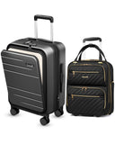 LUGGEX Carry On Luggage 22x14x9 Set Airline Approved, UDK+FLO5 Lightweight Under seat and Carry On Combo (UX-FX-Core, Set)