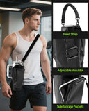 JACZZO Magnetic Gym Bag for Men and Women, Magnetic Water Bottle Holder for Stanley, Small Gym Bag, Gym Gifts for Women and Men (Black, <30 OZ)