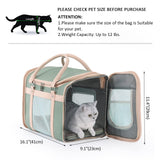 Lilliella Airline Approved Pet Carrier Backpack, Waterproof PU Foldable Design with Light-Blocking Ventilation, TSA-Compliant Travel Bag for Cats & Small Dogs – Easy Hose Wash & 360° Breathable Mesh
