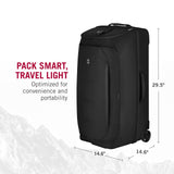 Victorinox Crosslight Wheeled Duffel Bag - Travel Luggage with Wheels - Includes Shoe Storage - Premium Travel Essentials - 87 Liters, Black