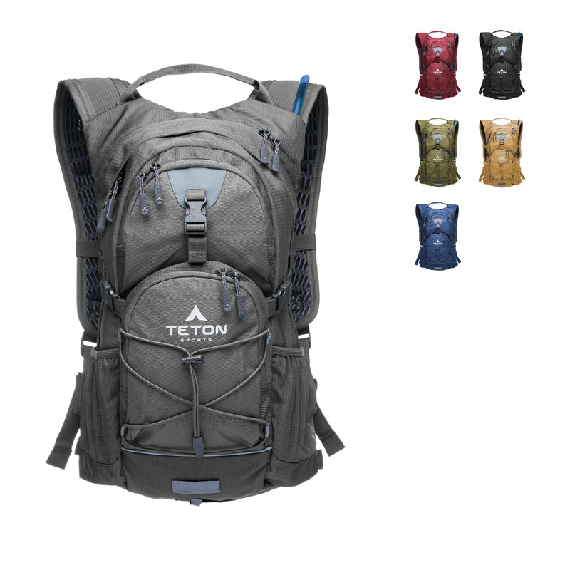 Teton Oasis Hydration Backpack – Lightweight Water Pack with Bladder for Hiking, Running, Cycling, Biking – 18L/22L Sizes – Sewn-in Rain Cover – Fits Men and Women