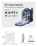 llano 22L Hardshell Camera Backpack, Photography Backpack Hard Shell Camera Bag for DSLR & Mirrorless Camera for Sony Canon Nikon Fujifilm, Travel Backpack with 15.6" Laptop & Drone Compartment, large