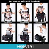 Neewer Pro Camera Case Waterproof Shockproof Adjustable Padded Camera Backpack Bag with Anti Theft Lock for DSLR, Compatible with DJI Phantom 1 2 3 Drone Tripods Flash Lens Accessories