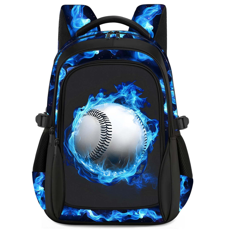 ZHIMEBYE Kids Backpack for Boys - Baseball Boys Backpacks for Kids Teens Elementary Middle School, 17″ Large Capacity Students Bookbag, Perfect for Travel and School