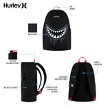 Hurley Unisex-Kids Graphic Backpack, Dark Grey Camo/Black, One Size