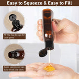 Wowang Travel Kit - 10 Pcs Travel Bottles for Toiletries, TSA Approved, Leak Proof Plastic Small Cream Jars & Refillable Spray Bottle for Shampoo, Conditioner (Brown)