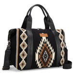 Wrangler Duffel Bag for Women Large Travel Weekender Bag Designer Tapestry Carry On Bags, Black