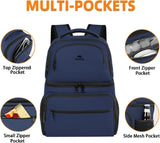 MATEIN Cooler Backpack Insulated Waterproof, 26 Cans Leak-Proof Lunch Backpack Cooler for Men Women, Double Layer Lightweight Soft Cooler Bag Portable Lunchbox Backpack for Beach Travel Picnic, Blue