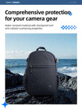 llano Compact Camera Backpack for DSLR/SLR/Mirrorless,Photography Bag with Laptop Slot (for 14" MacBook) & Tripod Holder, Ideal for Travel & Outdoor (for Canon, Nikon, Sony), Small, Black,10L Capacity