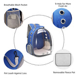 Henkelion Cat Backpack Carrier Bubble Carrying Bag, Small Dog Backpack Carrier for Small Medium Dogs Cats, Space Capsule Pet Carrier Dog Hiking Backpack, Airline Approved Travel Carrier - Navy Blue