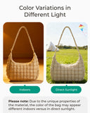 BAGSMART Crossbody Hobo Bag for Women with Adjustable Strap, Quilted Puffy Purses for Women Fluffy Compact Shoulder Handbag