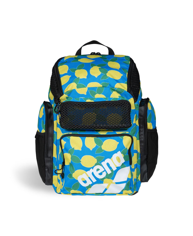 Arena One Go Backpack Swimmers Athletes Sports Gym Rucksack Multisport Daypack Large Size Training Gear Equipment Swim Bag for Men and Women, 45 Liters, Arena Lemons