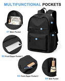 VGCUB Black School Backpacks Travel Book Bag Waterproof Work Light Aesthetic College Backpack for School Girls Boys Teens Mochilas Escolares Para Niñas Casual Daypack for Women Men