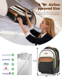 Arcoyard Small Rolling Backpack for Women, Lightweight Travel Backpack with Wheels, Roller Backpacks for Adults, Water Resistant Rolling Laptop Bag, Wheeled Underseat Carry On Luggage, Beige Brown