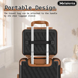 Melalenia Luggage Sets 7 Piece Suitcase Set, Hard Shell Carry on Luggage Travel Suitcases with Spinner Wheels and TSA Lock, Lightweight Luggage Set for Women, Black Brown