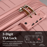 Joyway Luggage Sets 5 Piece PP Hardshell Carry on Suitcase, Travel Lightweight Carry-on with Double Spinner Wheels and TSA Lock, Rose Gold