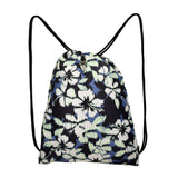 Roxy Light As A Feather Compact Drawstring Backpack - Wild Wind Hibiscus Mirage