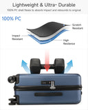 LUGGEX 2-Piece Luggage Set (20+28 Inch), 100% PC Hard Shell Suitcases with 360° Spinner Wheels & TSA Locks, Airline Approved Carry-On & Checked Baggage (EX-Core, Black, 2 Piece Sets)