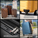 Ricardo Beverly Hills Cambria Hardside Luggage | Stylish Suitcase with Wheels for Effortless Travel, Expandable and Secure TSA-Locked Packing, 20-inch Carry-On, 22x14x9, Black Pearl