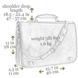 Time Resistance Leather Briefcase for Men - Italian Full Grain Leather Laptop Bag - Messenger Bag - Gift Box Included