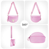 YOOLIFE Birthday Gifts for 10 11 12 13 14 15 16 17 Year Old Teen Girls, Crossbody Bags Bum Bag for Women Girls Wallets Purse, Initial Fanny Pack Belt Bag for Teen Girl Monogram Sling Bags, Pink (E)