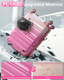 LONG VACATION Carry On Luggage Sets 3 Piece 20 Inch Suitcase Set, ABS+PC Hardshell Lightweight Travel Luggage with Spinner Wheels & YKK Zipper TSA Lock (Pink and White, 20 INCH)