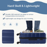NEWBULIG Suitcases Spinner Wheels Lightweight Expandable Travel Hard Shell Luggage with TSA Lock, Blue, 3-PCS Set (20/24/28 Inch)