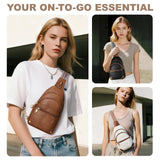 SYTRAH Anti Theft Crossbody Bags for Women, RFID Sling Bag Travel Purse, RFID Cross Body Purses Chest Bag for Travel Black Brown