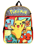 Pokemon 5 Piece Backpack Set Supply Case Key Chain Pendant Kids School Travel Backpack Set 16"