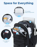 BAGSMART Carry On Travel Backpack, 17.3 Inch Large Travel backpack Carry On Flight Approved, Personal Item Backpack Travel Bag With Shoe Bag, 27L Water Resistant Casual Daypack, Black