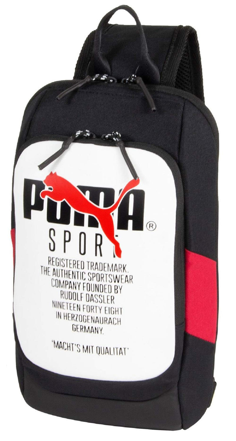 PUMA Forecast Multitude Backpack Sling Shoulder Bag (Black/White/Red)