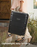 LUGGEX Carry on Luggage with Spinner Wheels, Lightweight Suitcase 2 Piece, Expandable (Grey, 14/20)